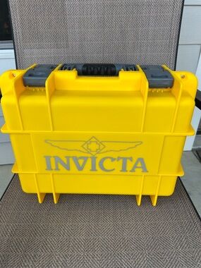 Invicta canary Yellow Protective Hard Case with Gray Latches